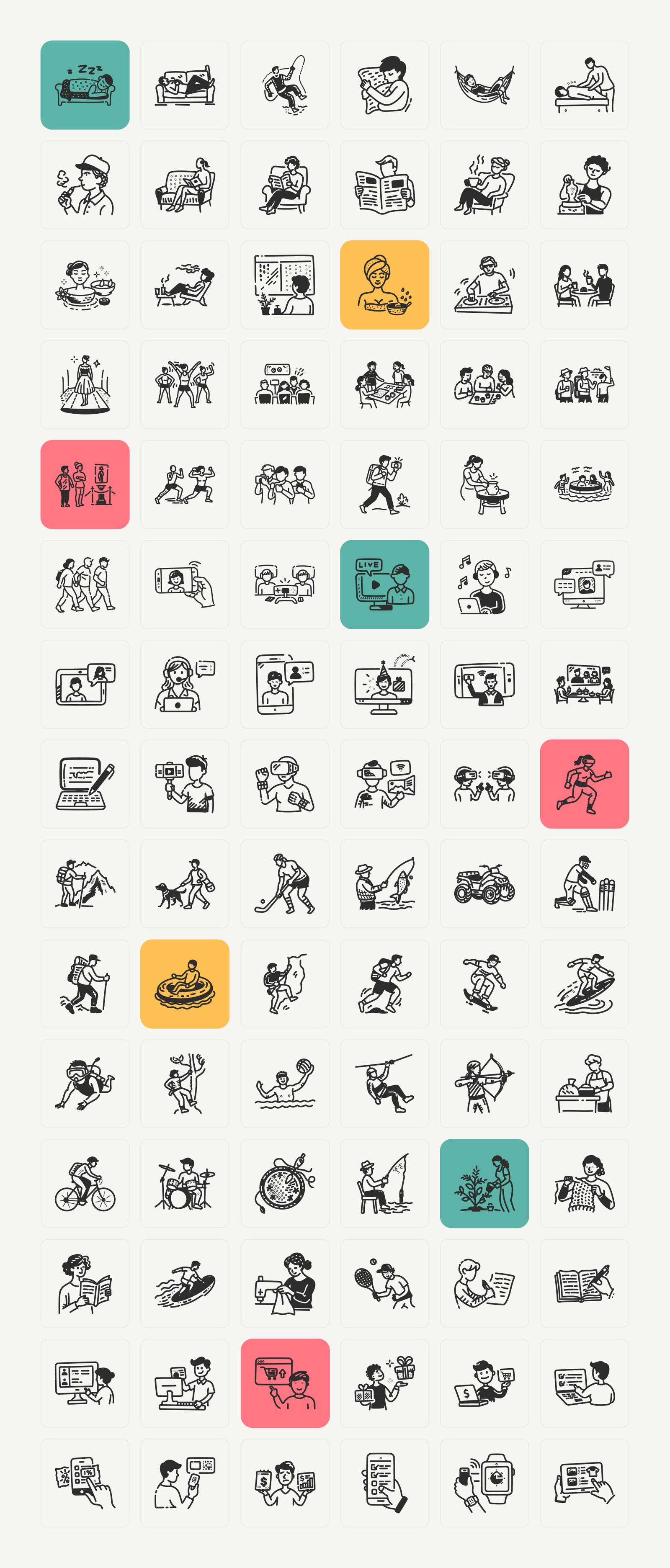 Daily Lifestyle Icon Set