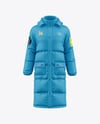 Men's Long Down Jacket Mockup - Front View