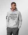 Black Man Wearing a Hoodie and Pants Mockup