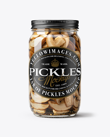 Glass Jar with Porcini Mushrooms Mockup - Mockup shots