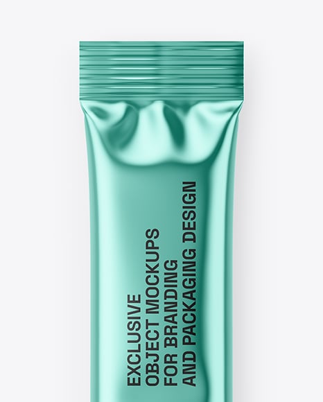 Glossy Metallic Stick Sachet Mockup