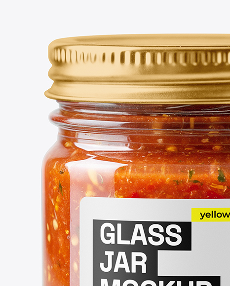 Glass Jar with Tomato Bruschetta Mockup