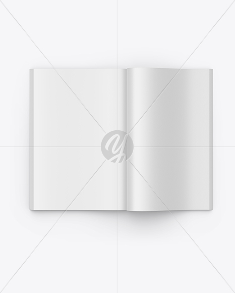Opened Magazine Mockup - Top View