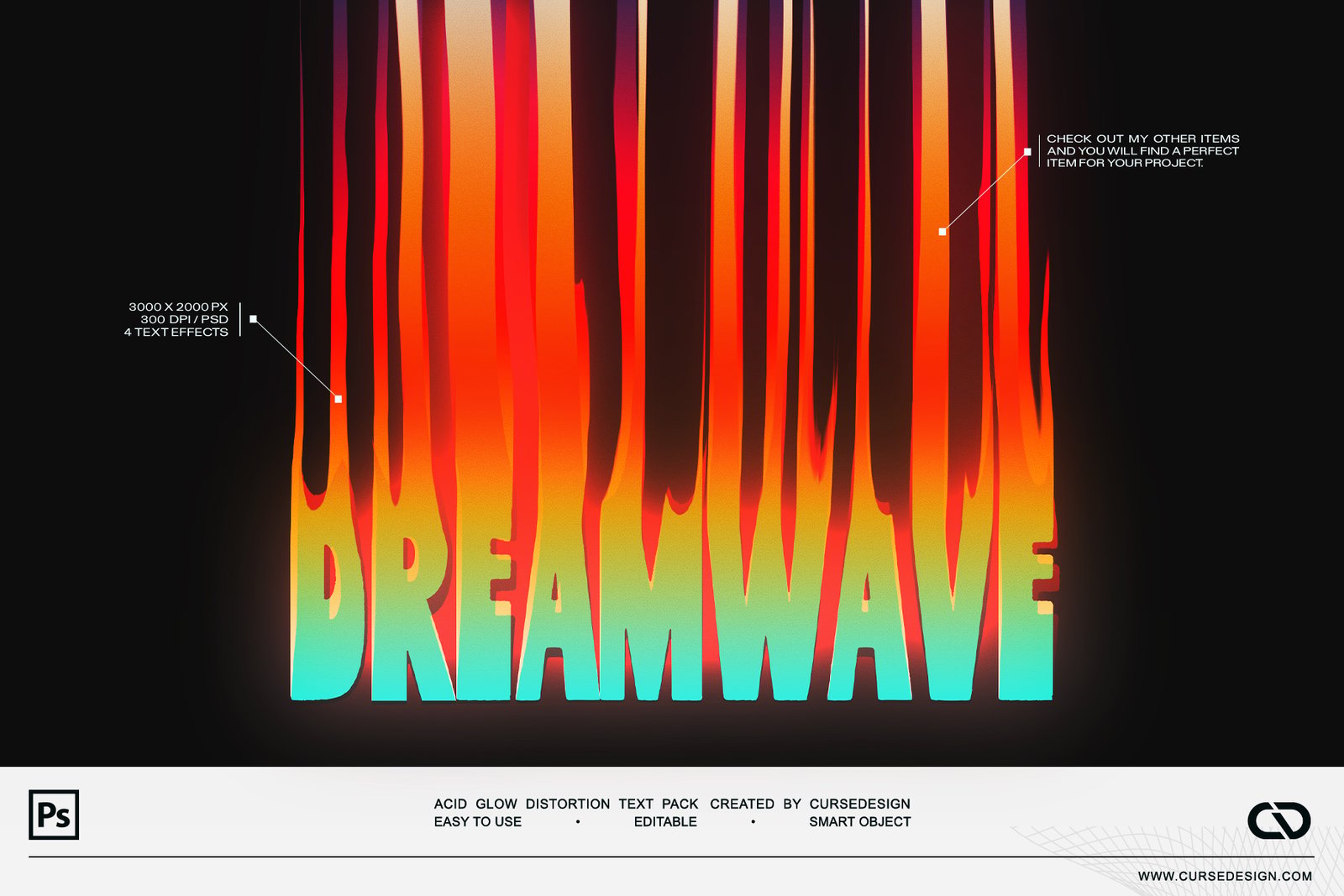Acid Glow Text effects