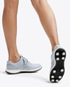 Woman Wearing Golf Shirt and Shorts Mockup