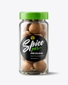 Glass Jar with Whole Nutmeg Mockup