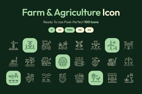 Farm and Agriculture Icon Collection