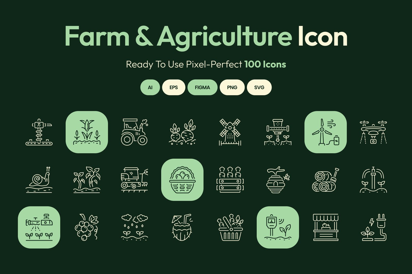 Farm and Agriculture Icon Collection
