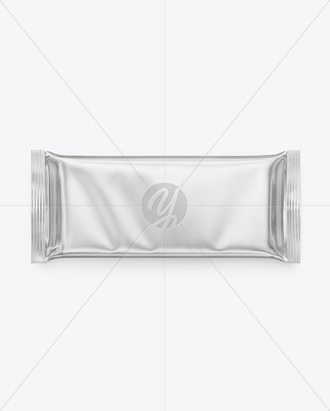 Glossy Metallic Snack Package Mockup