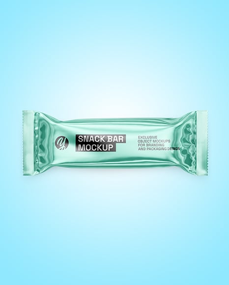 Glossy Metallic Snack Package Mockup