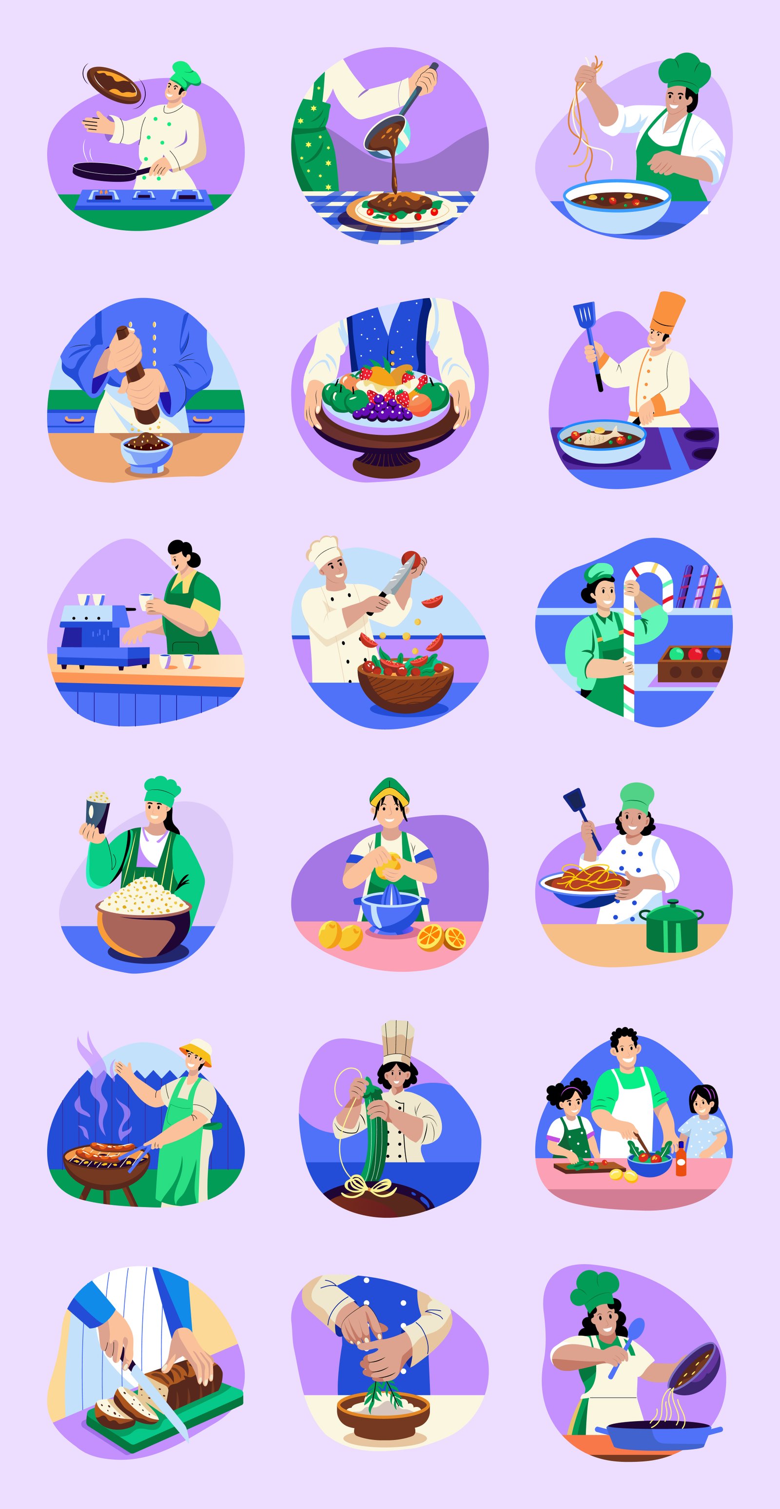 Cooking and Food Illustration Set
