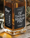 Amber Dropper Bottle with Oil Tincture Mockup