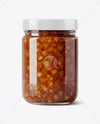 Glass Jar with Sweet Relish Sauce Mockup