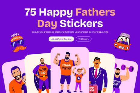 Happy Fathers Day Stickers - Design