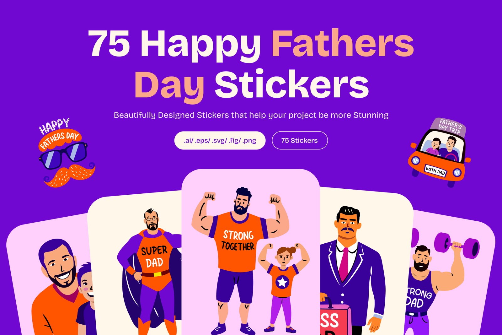 Happy Fathers Day Stickers
