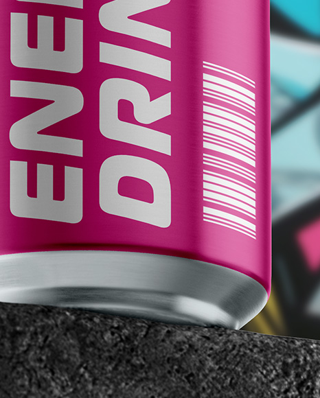 12oz Aluminium Can on the Block Mockup