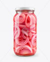 Clear Glass Jar with Red Pickled Onions Mockup