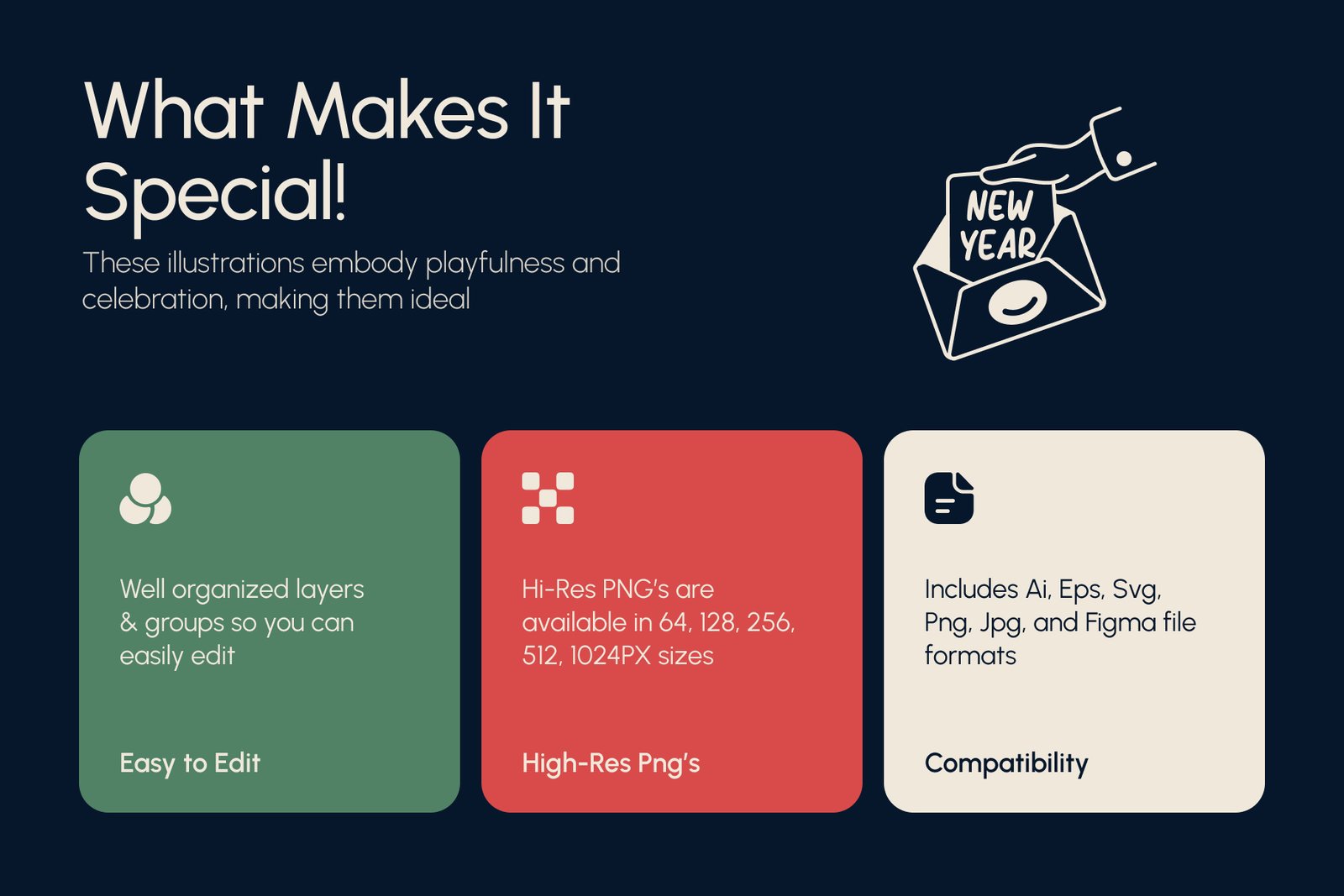 New Year Doodles Art Set