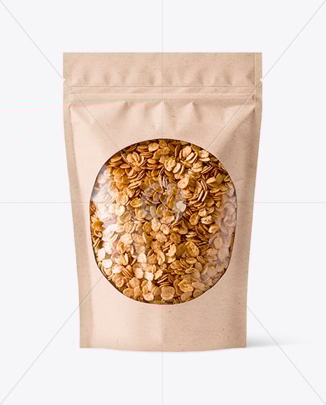 Kraft Pouch with Granola Mockup