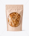 Kraft Pouch with Granola Mockup