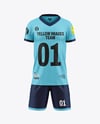 Kids V-Neck Sports Kit Mockup - Front View