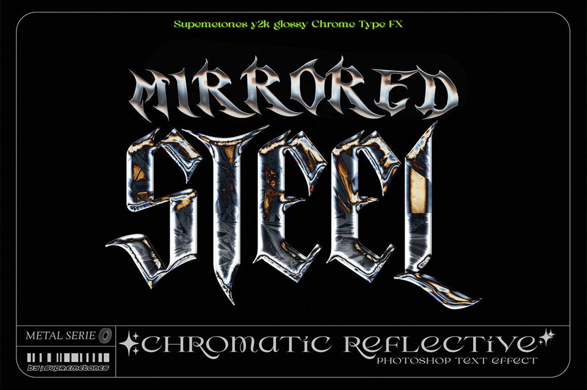 3D Chromatic Reflective Photoshop Text Effects
