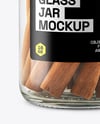 Clear Glass Jar with Cinnamon Sticks Mockup