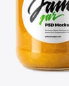 Glass Jar with Yellow Fig Jam Mockup