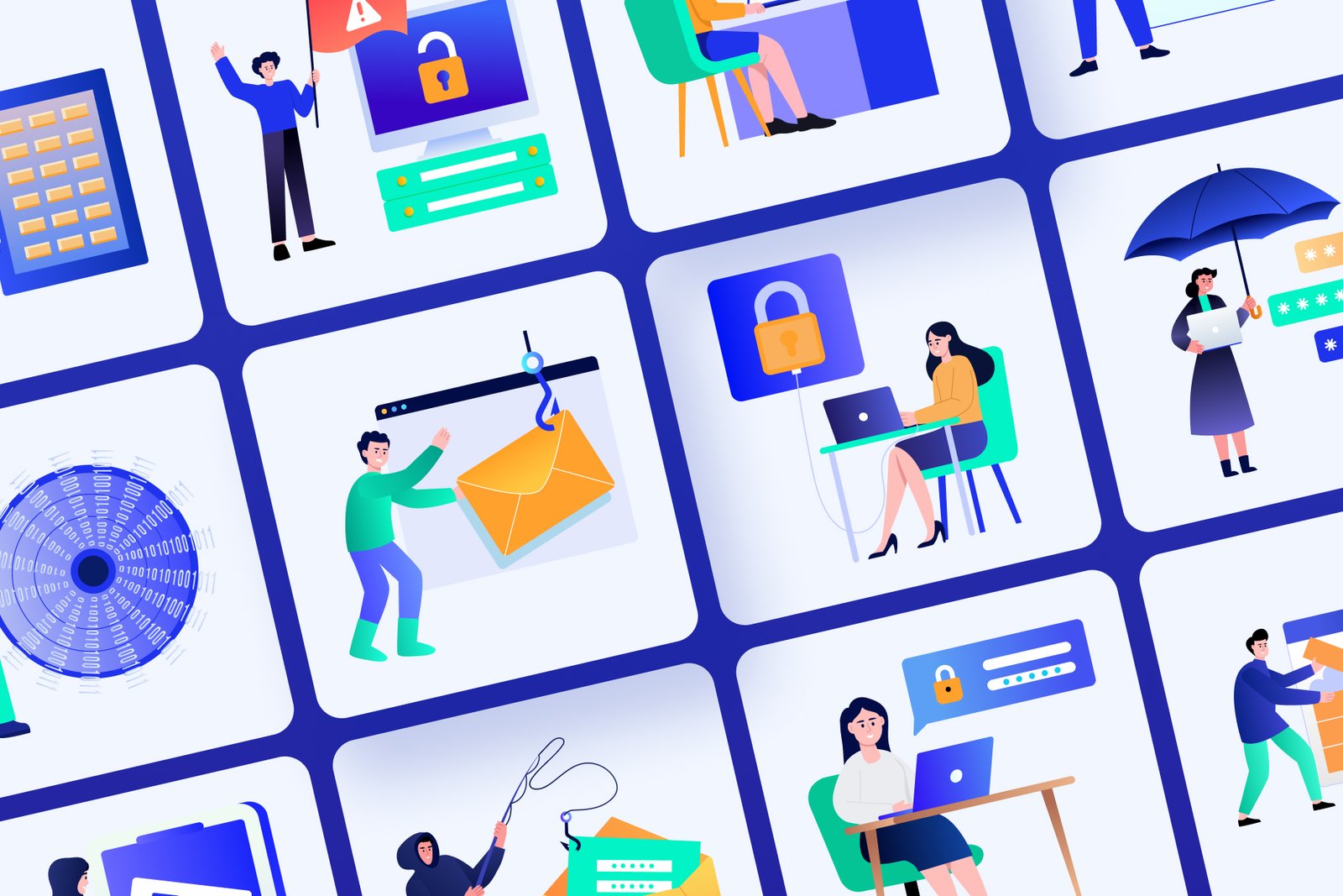 Cyber Security Illustration Set