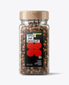 Square Plastic Jar with Whole Cloves Mockup