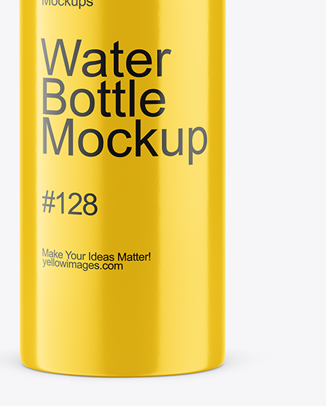 Aluminum Water Bottle with Glossy Finish Mockup