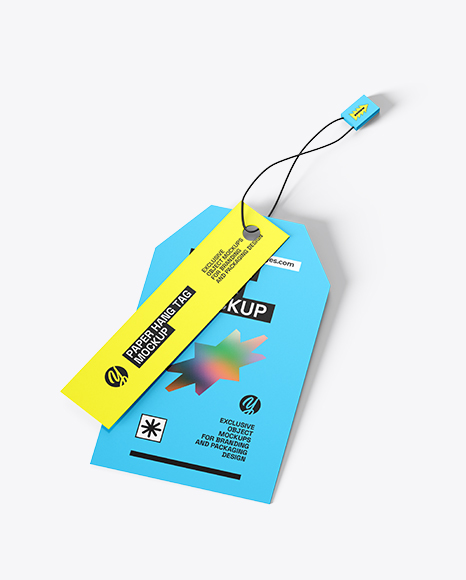 Paper Hang Tag Mockup – Top View - Free+Hanging+Retail+Product+Packaging+Box+Mockup+PSD+Set+...