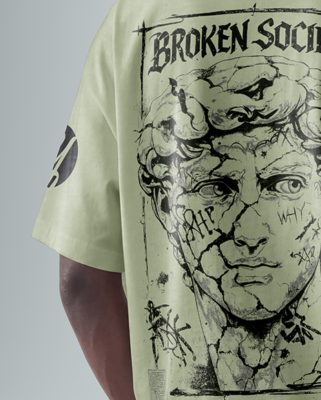 Afro-American Man Wearing T-Shirt Mockup