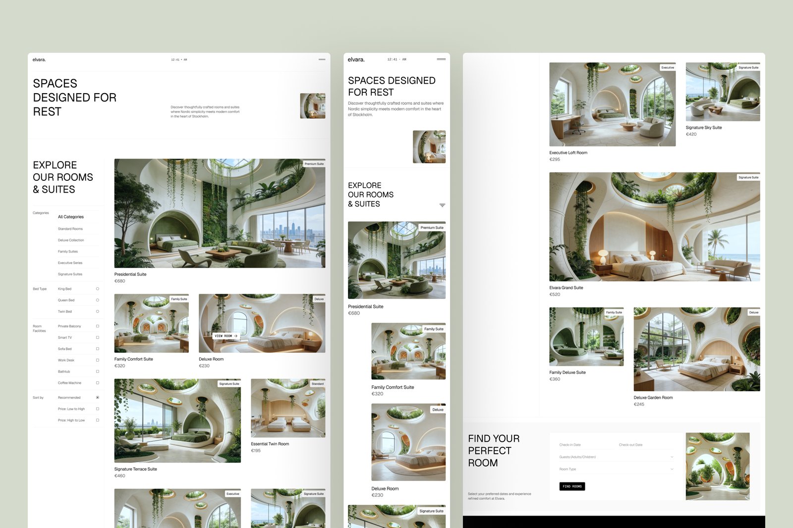 Elvara – Hotel &amp; Resort Website UI Figma Template