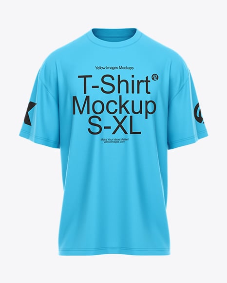 Men's Drop Shoulder Oversized T-Shirt Mockup - Crew neck mockup