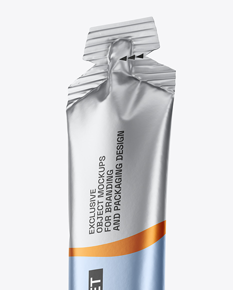 Metallic Stick Sachet Mockup