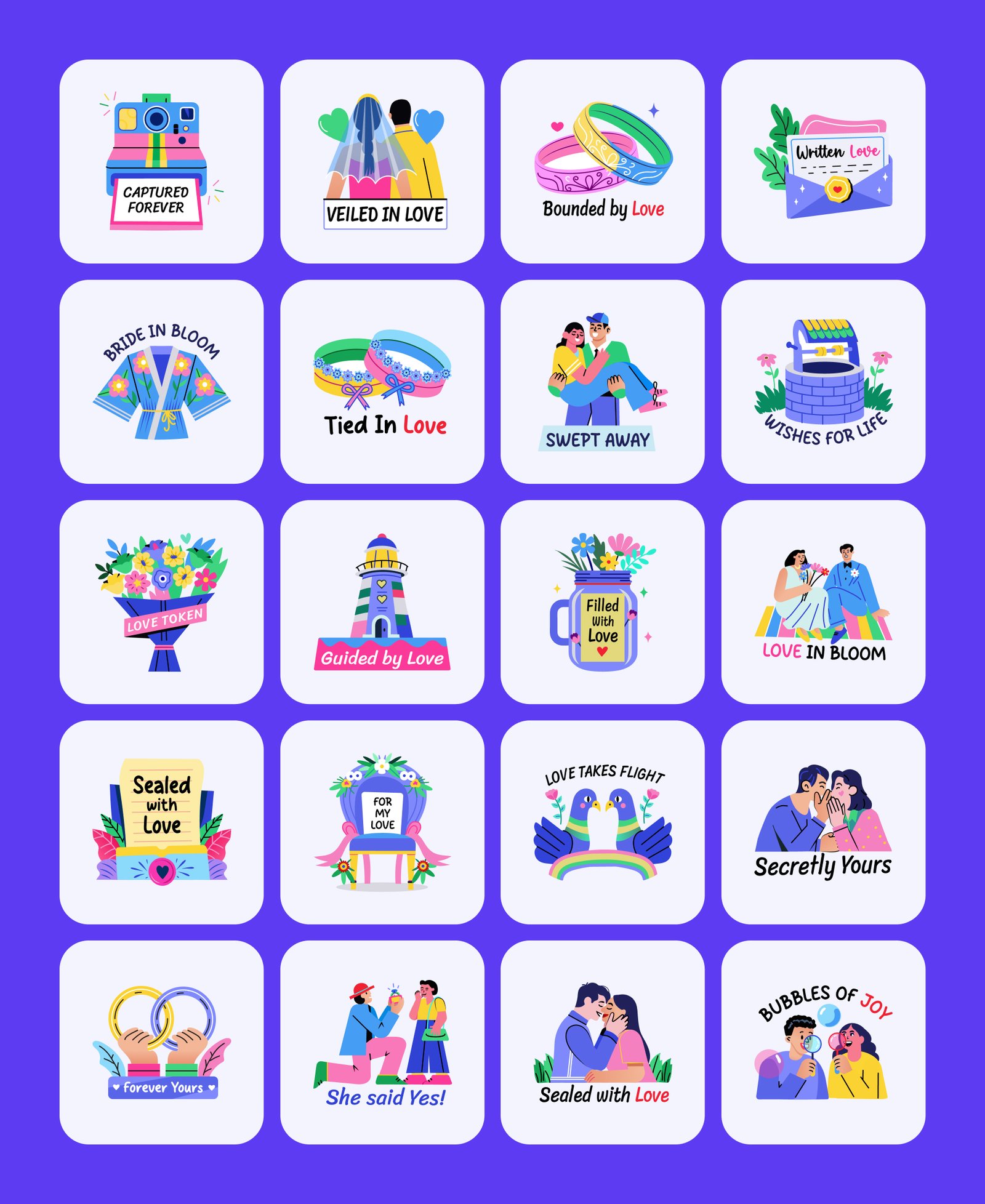 Wedding Stickers Set
