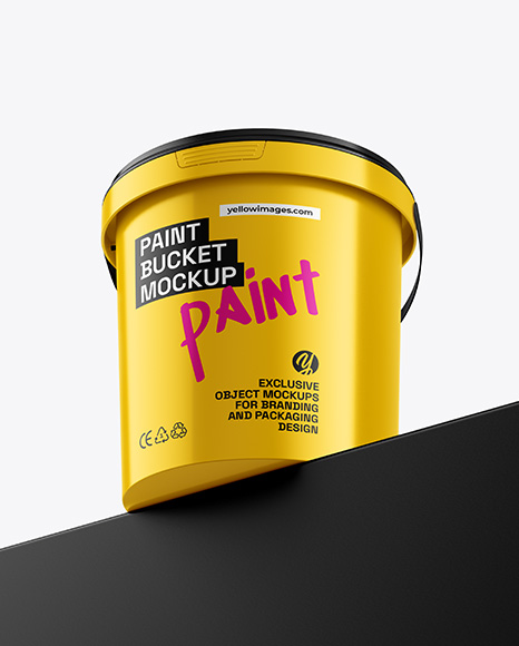 Glossy Plastic Bucket Mockup