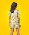 Woman Wearing Pajamas with Shorts Mockup