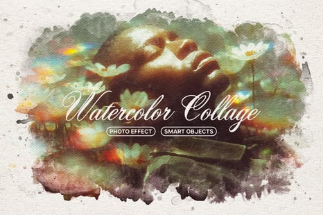 Watercolor Collage Photo Effect - Creative Store