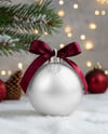 Metallic Christmas Ball with Bow Mockup