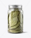 Plastic Jar with Bay Leaves Mockup