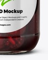 Glass Jar with Cherry Jam Mockup
