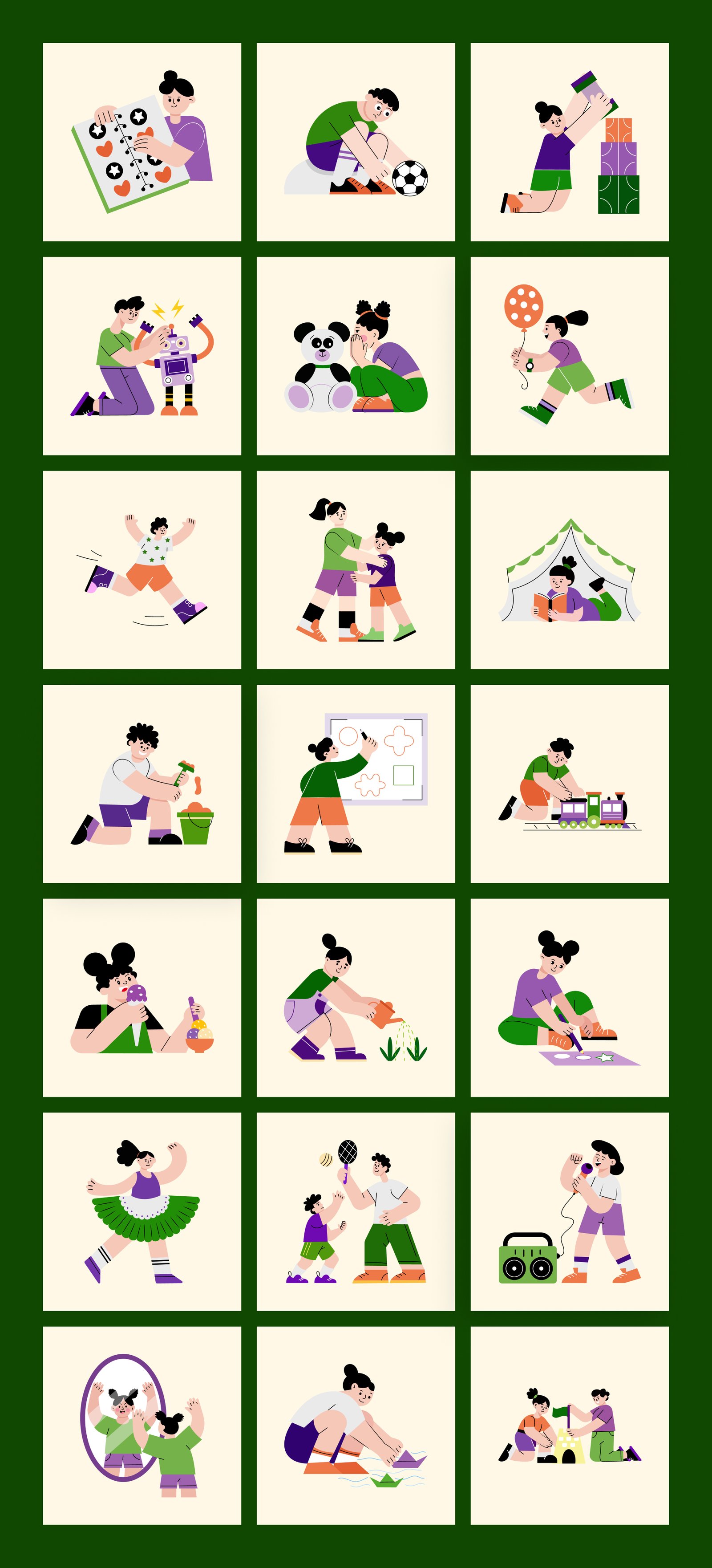Childhood Illustration Art Set