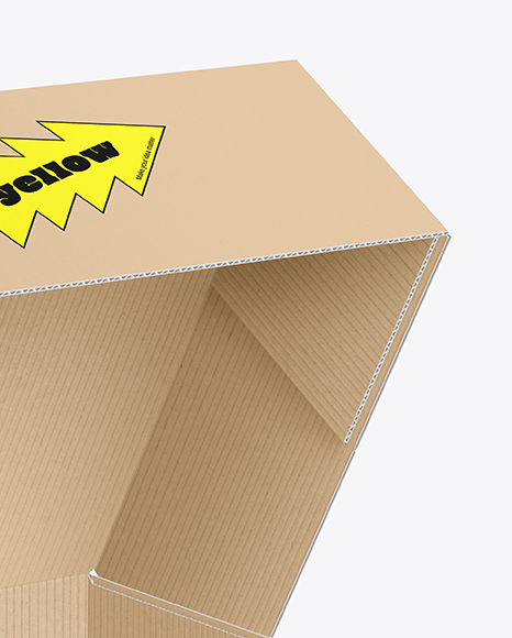 Opened Corrugated Cake Box Mockup