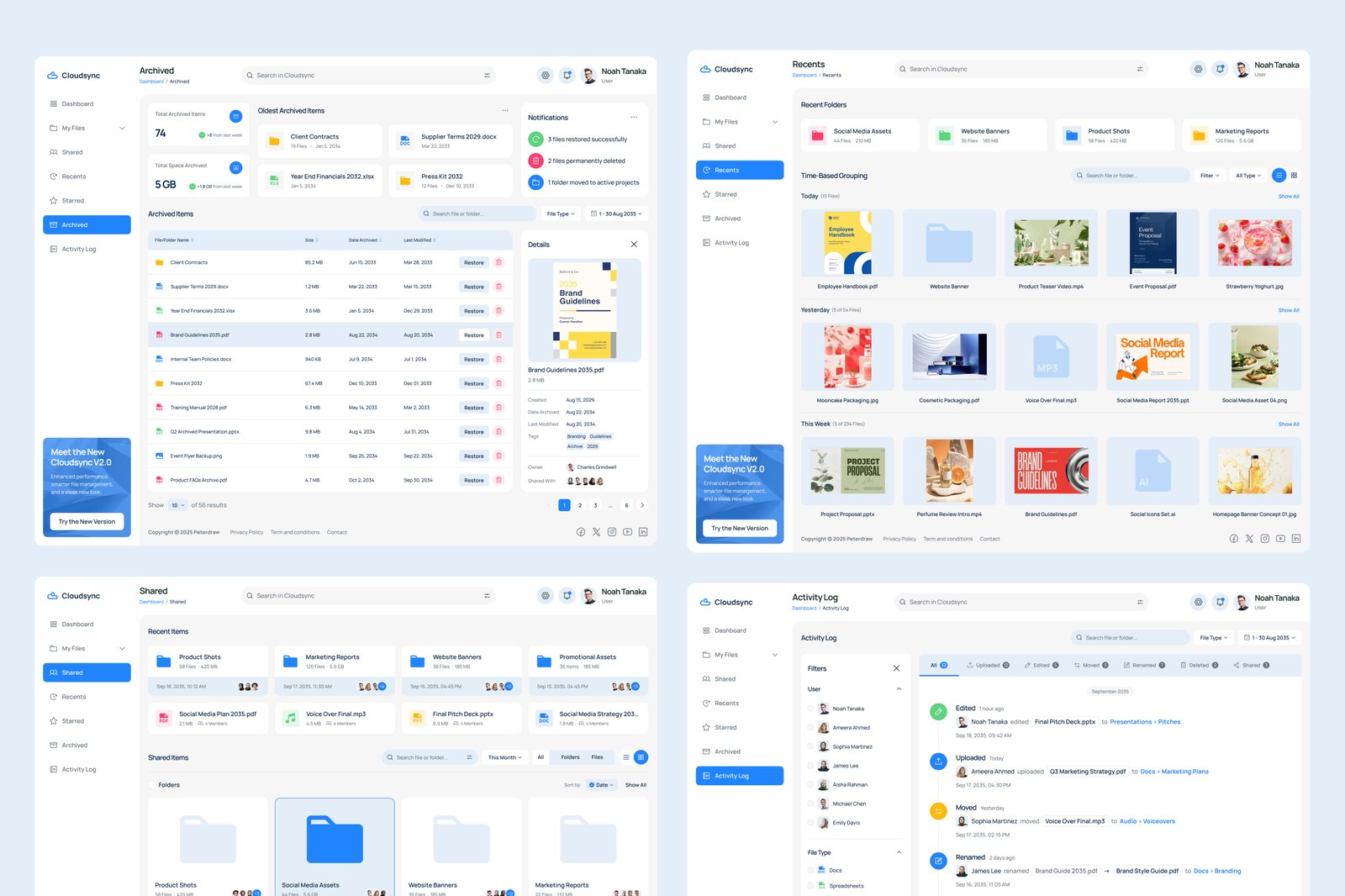 Cloudsync – Cloud Storage Management Dashboard Figma Template