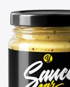 Clear Glass Jar with Dijon Mustard Mockup