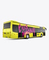 City Bus Mockup - Back Half Side View