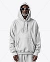 Elderly Black Man Wearing Hoodie and Sweatpants Mockup
