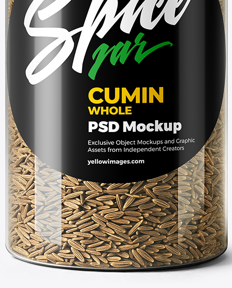 Plastic Spice Jar with Whole Cumin Mockup